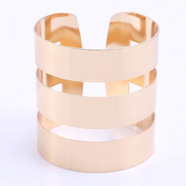 FLDZ 2019 New Wide Surface Women Hollow Gold Open Bracelets