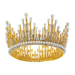 FLDZ 2019 Delicate Pearl Bridal Wedding Gold Crown Bride Head