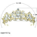 FLDZ 2019 Delicate Pearl Bridal Wedding Gold Crown Bride Head