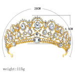 FLDZ 2019 Delicate Pearl Bridal Wedding Gold Crown Bride Head