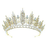 FLDZ 2019 Bridal Wedding Gold Crown Bride Head