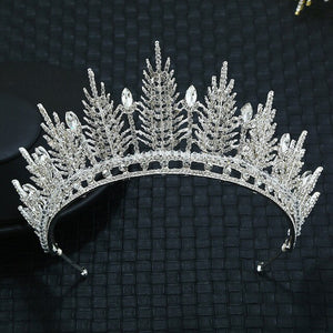 FLDZ 2019 Delicate Leaf Bridal Wedding Silver Crown Bride Head