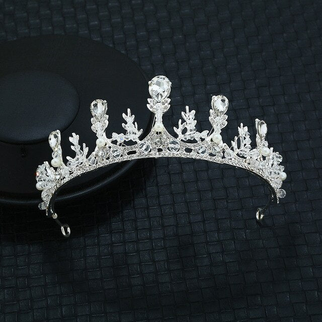 FLDZ 2019 Delicate Leaf Bridal Wedding Silver Crown Bride Head