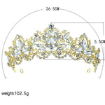 FLDZ 2019 New Bridal Wedding Gold Crown Bride Head
