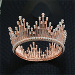 FLDZ 2019 Bridal Wedding Big Crystal Gold Crown Bride Head