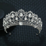 FLDZ 2019 Bridal Wedding Big Crystal Gold Crown Bride Head
