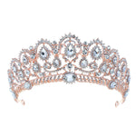 FLDZ 2019 Bridal Wedding Big Crystal Gold Crown Bride Head