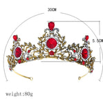 FLDZ 2019 Bridal Wedding Big Crystal Gold Crown Bride Head