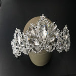 FLDZ 2019 Bridal Wedding Big Crystal Gold Crown Bride Head