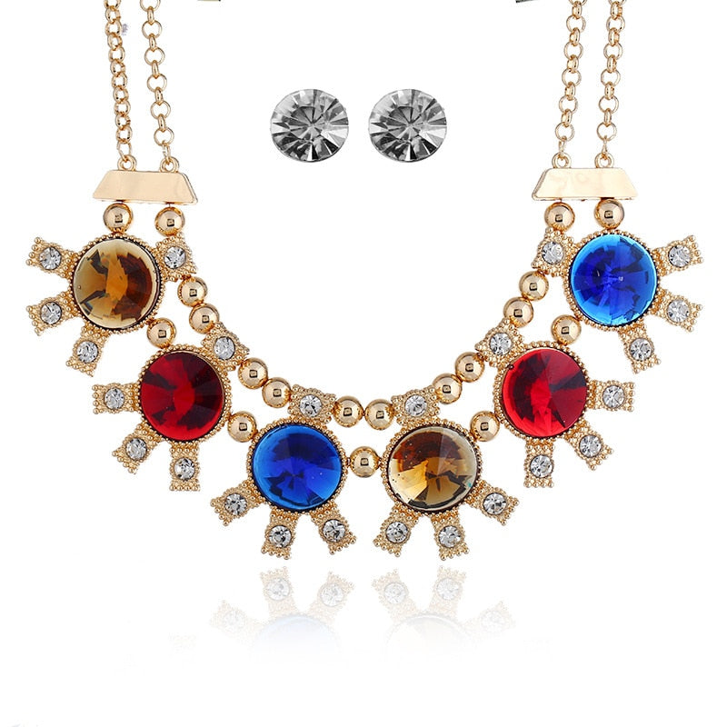 Exaggerated Fashion Necklace and Earring