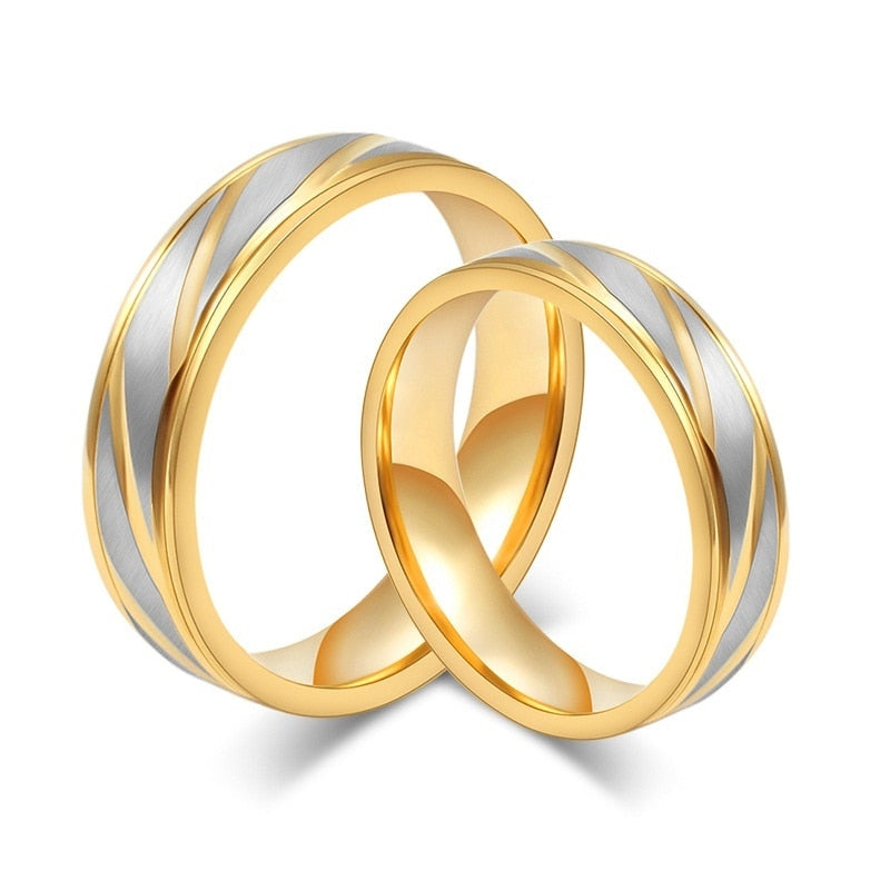 Fashion Gold Titanium Steel Simple Ring