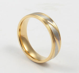 Fashion Gold Titanium Steel Simple Ring