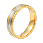 Fashion Gold Titanium Steel Simple Ring