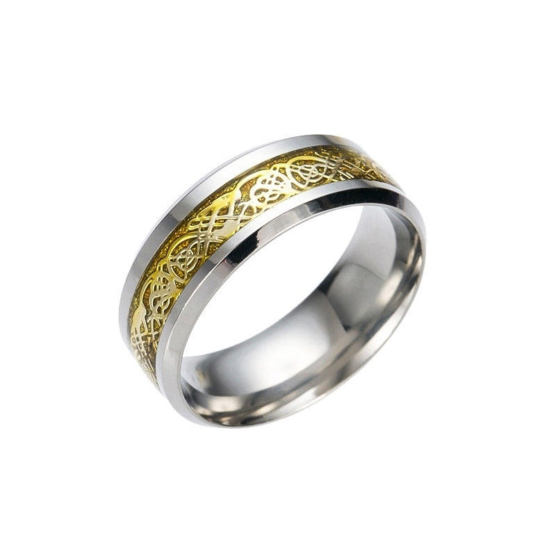 1pc Fashion Classic Silver Dragon Jewelry Ring