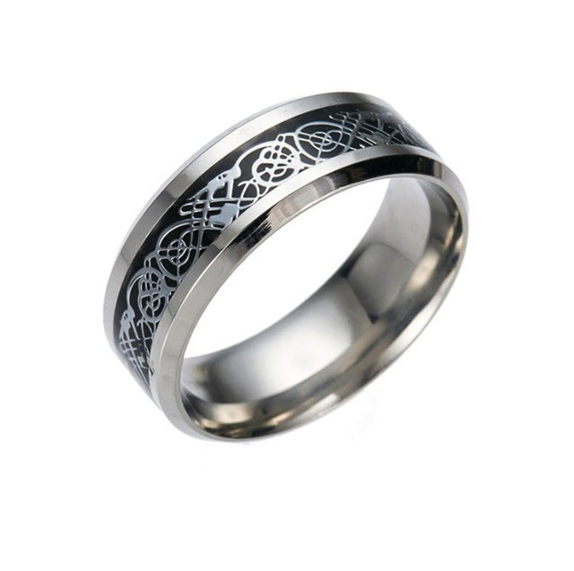 1pc Fashion Classic Silver Dragon Jewelry Ring