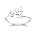 2019 Women's Fashion Leaf Jewelry Rhodium Plated 925 Sterling Silver Rings