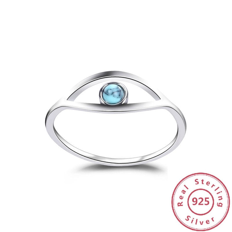 Blue Turquoise 925 Sterling Silver Ring