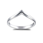 2019 Women's Simple Design V Shaped Ring White Gold