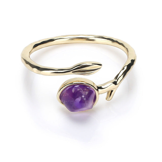 Fashion ladies Gold Color Plated Stone Rings