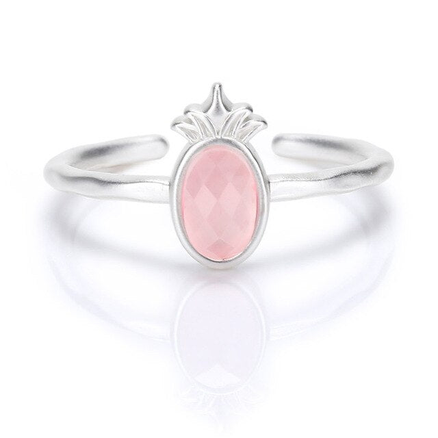 3 color Natural Rose quatz Open Rings