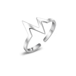 2019 Women's Simple Design Pulse Lightning Open Thumb Rings